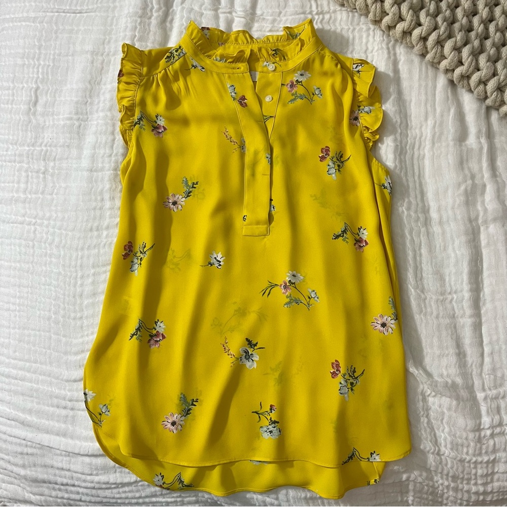 LOFT Sleeveless Floral Blouse